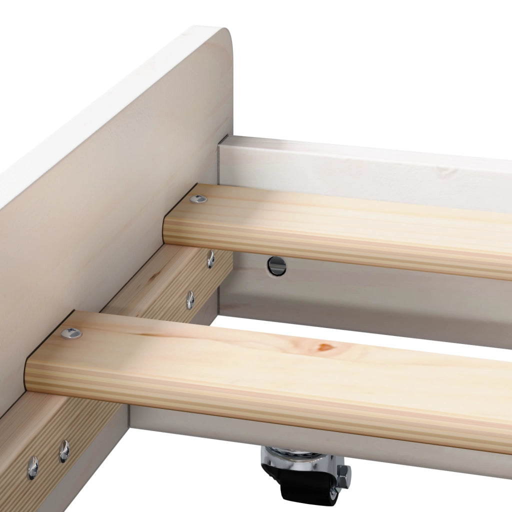 Struttura Letto Bianco Legno di pino 75 x 190 cm Pieghevole