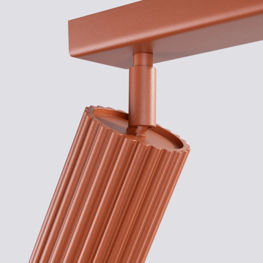 Plafoniera moderna ocra rossa 117 cm orientabile 6xGU10 Pure