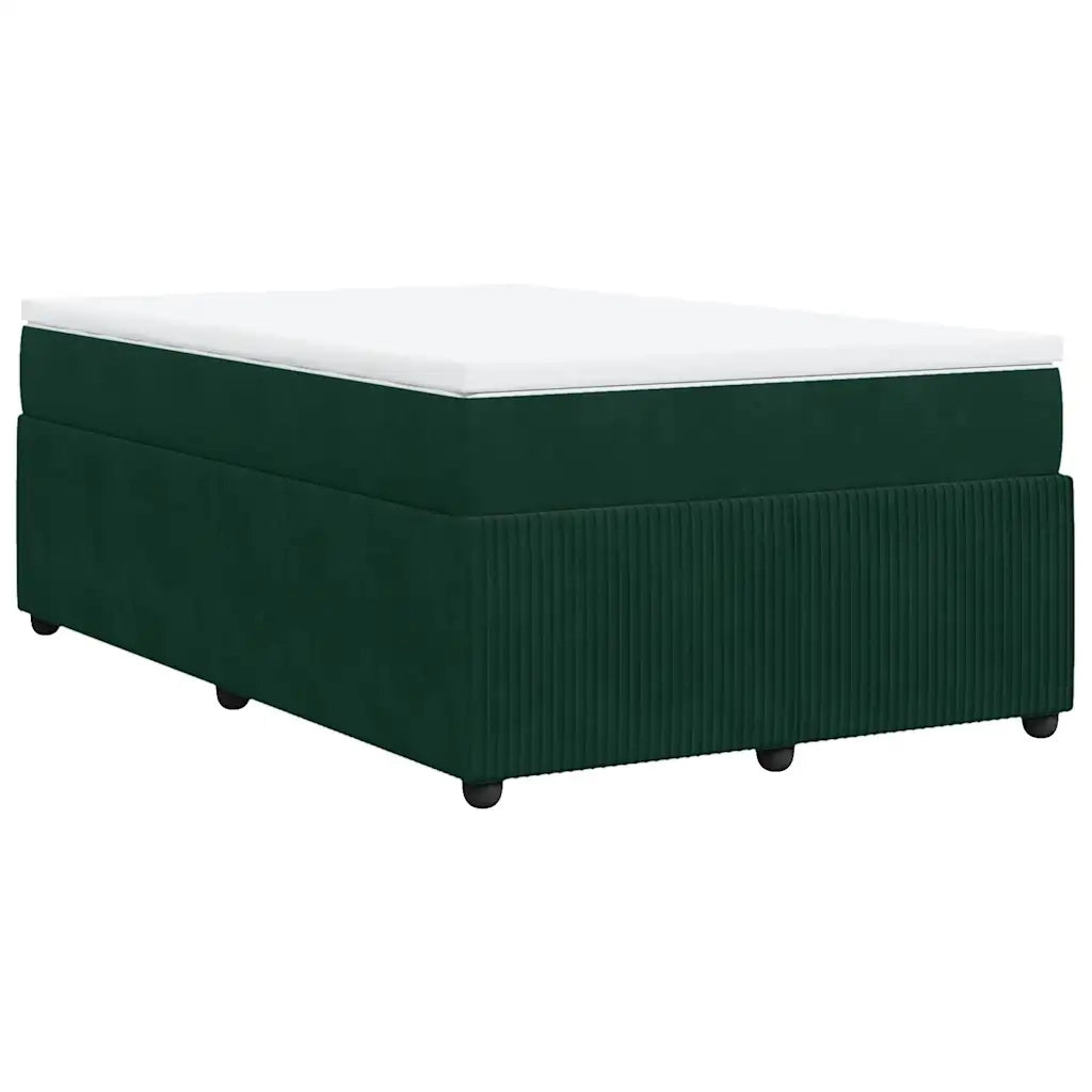 Giroletto a Molle con Materasso Verde Scuro 120x200 cm Velluto