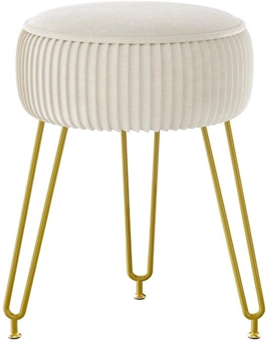 Banchetto per piedi a forma di palla - divano di lusso - 1 pezzo - bianco crema - velluto