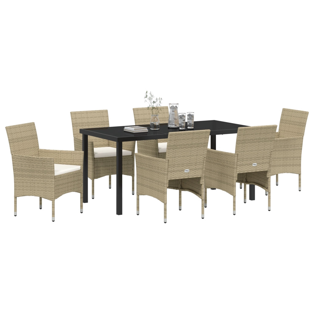 Set di Pranzo da Giardino 2 Pezzi Beige Polyrattan