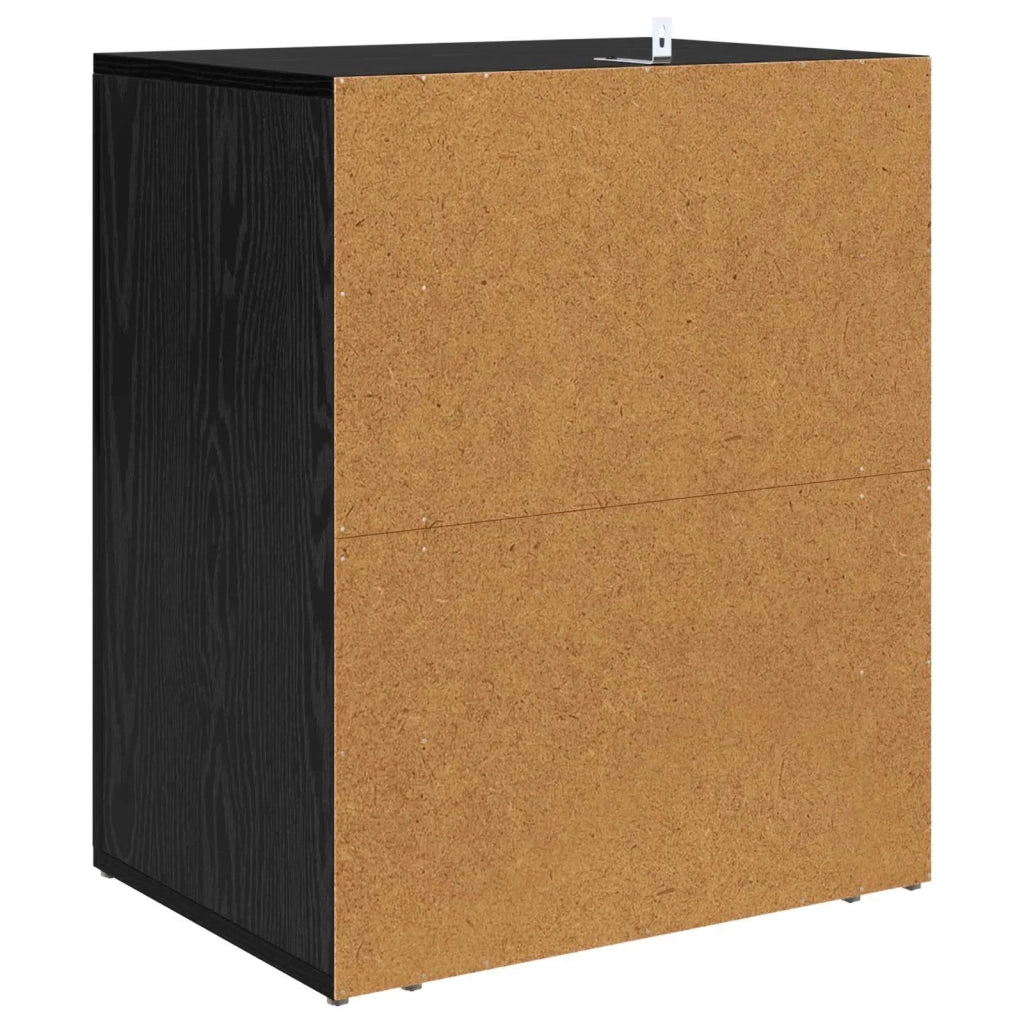 Comodino | Armadio da Notte | Mobiletto da notte Rovere Nero 35 x 50 x 60 cm Legno multistrato