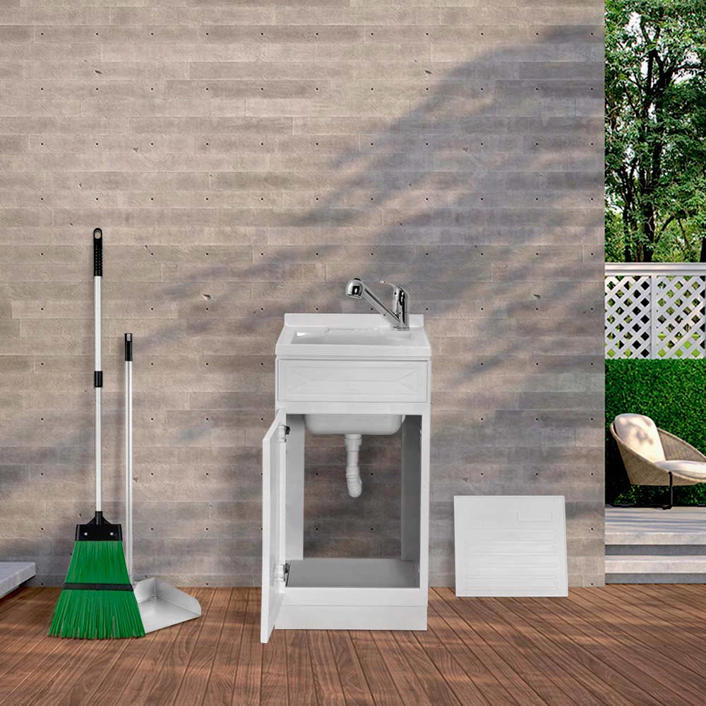 Mobile Lavatoio in Kit bianco 45x50 cm  completo di asse lavapanni