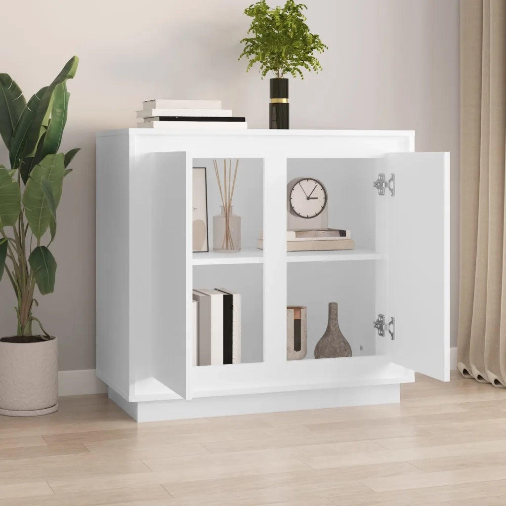Credenza | Madia | Buffet da pranzo | Armadio da pranzo Bianca 80x34x75 cm in Legno Multistrato