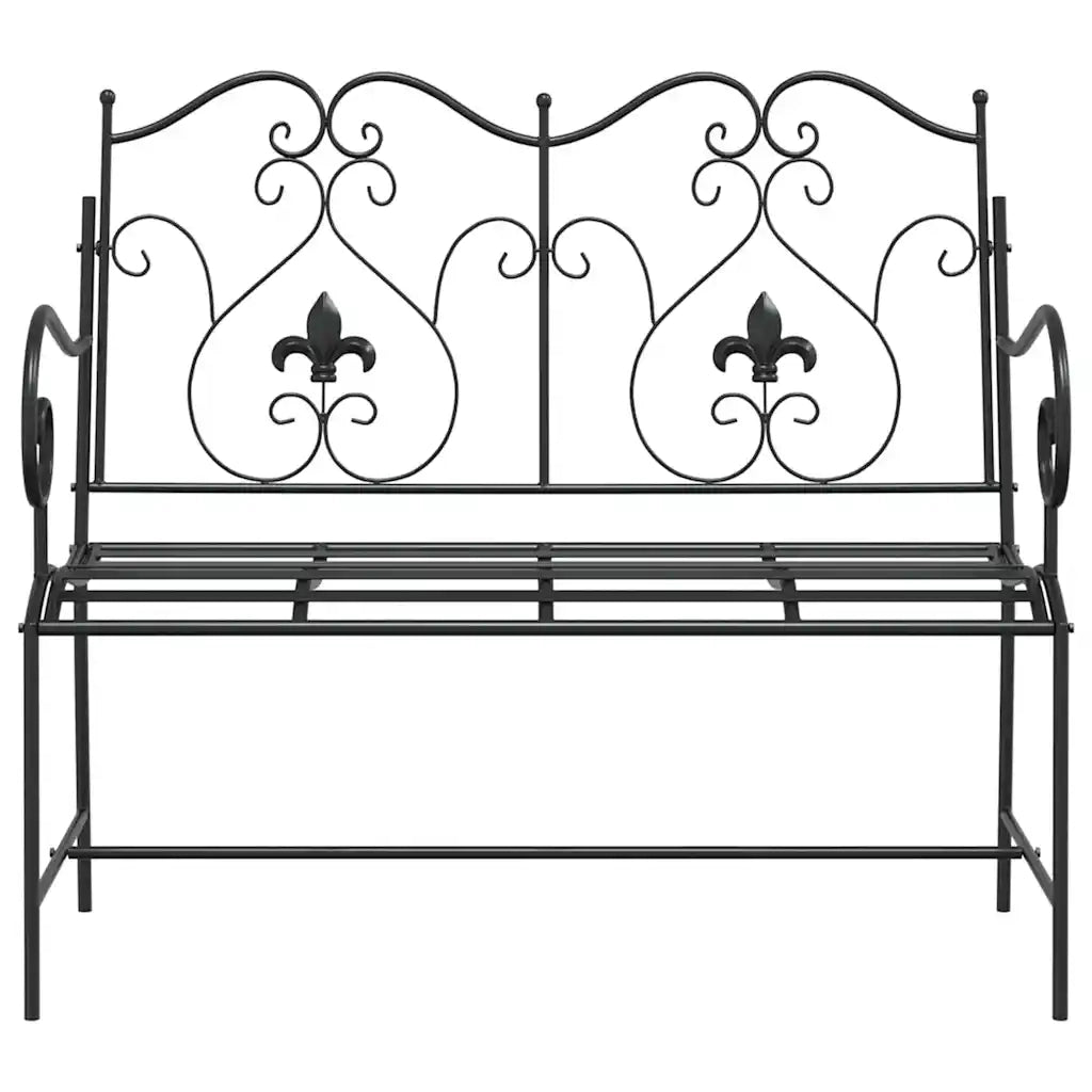 Panchina da Giardino | Panca da Giardino Nero 104 x 54 x 93 cm Acciaio