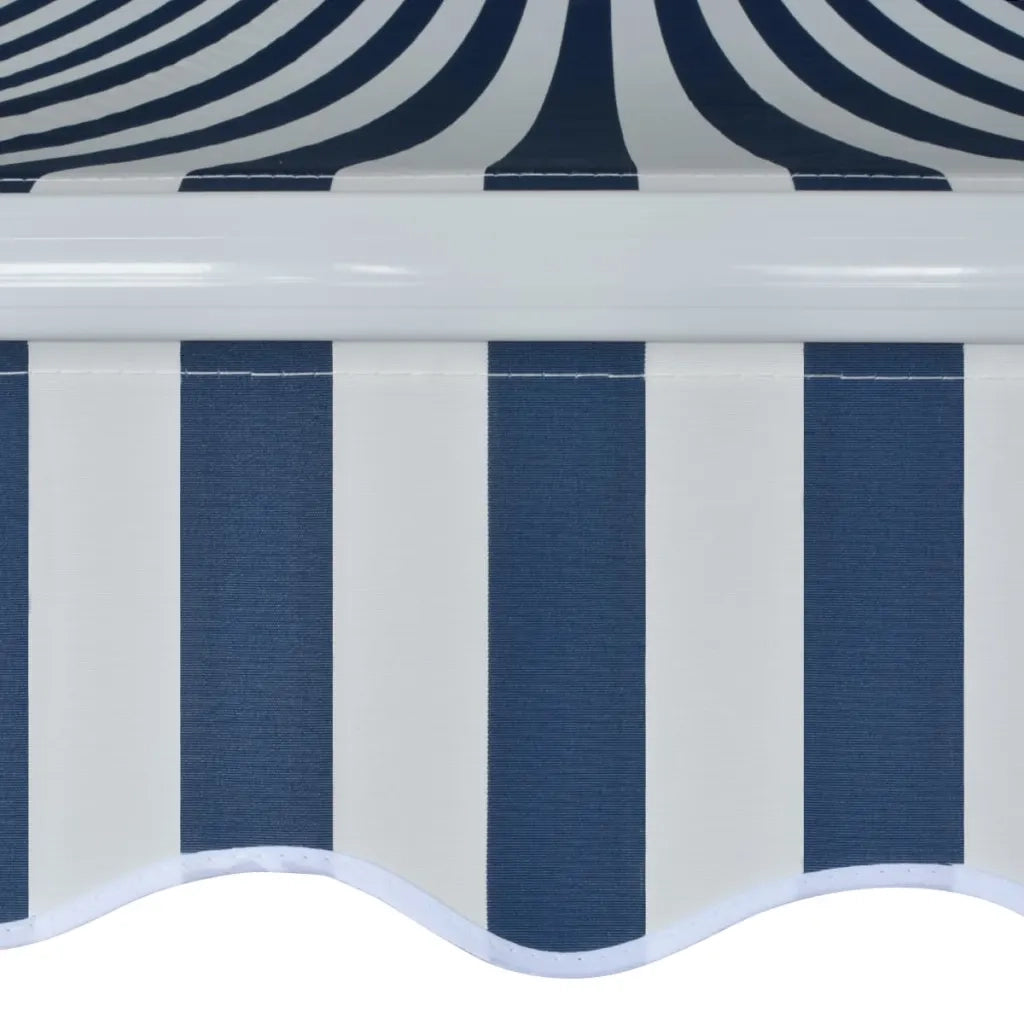 Tenda da Sole Pieghevole Manuale 350 cm Blu/Bianca 275564