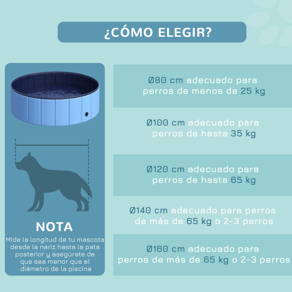 Piscina Pieghevole per Cani Gatti ¨C zephmum ¨C PVC Blu ?100x30 cm