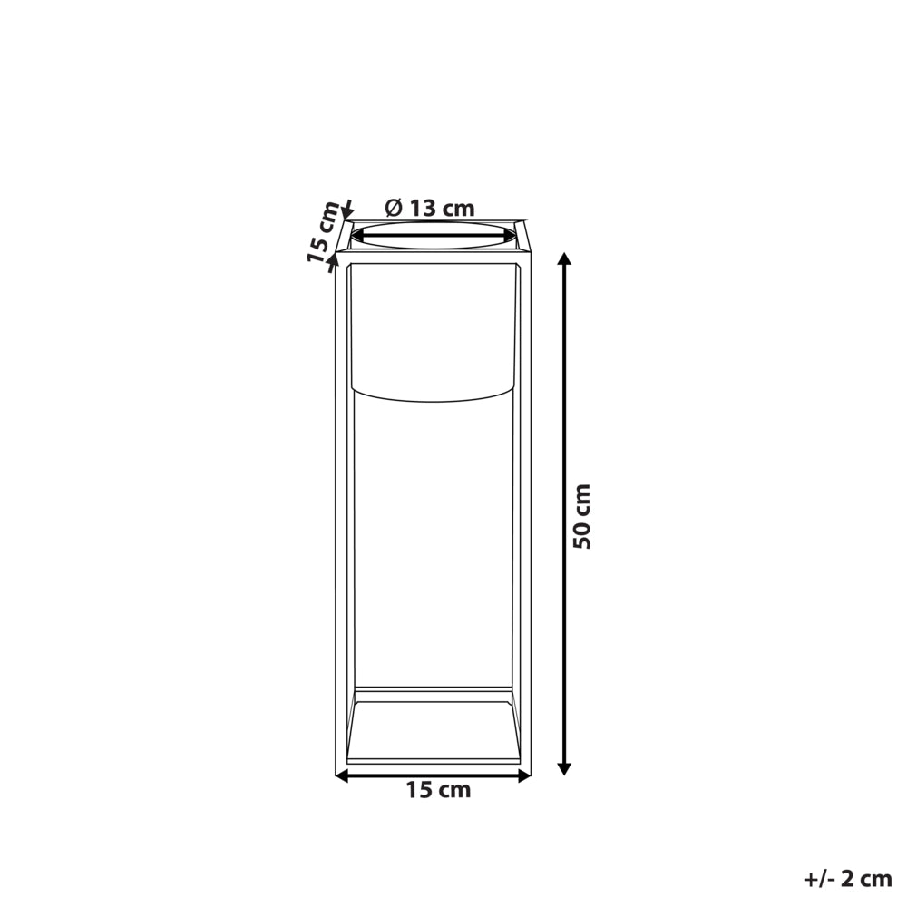 Vaso per Fiori stile Moderno Alto 15 x 15 x 50 cm in Metallo Nero