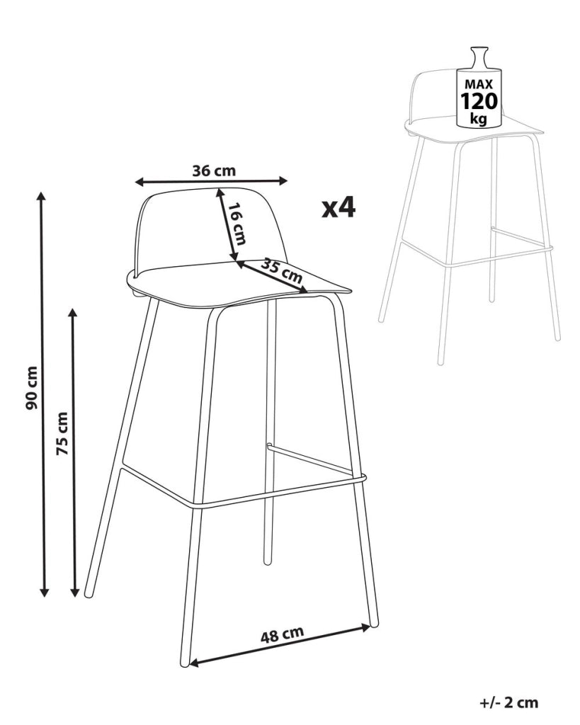 Set di 4 sgabelli da bar moderni in plastica verde sintetica e gambe in metallo stile moderno contemporaneo