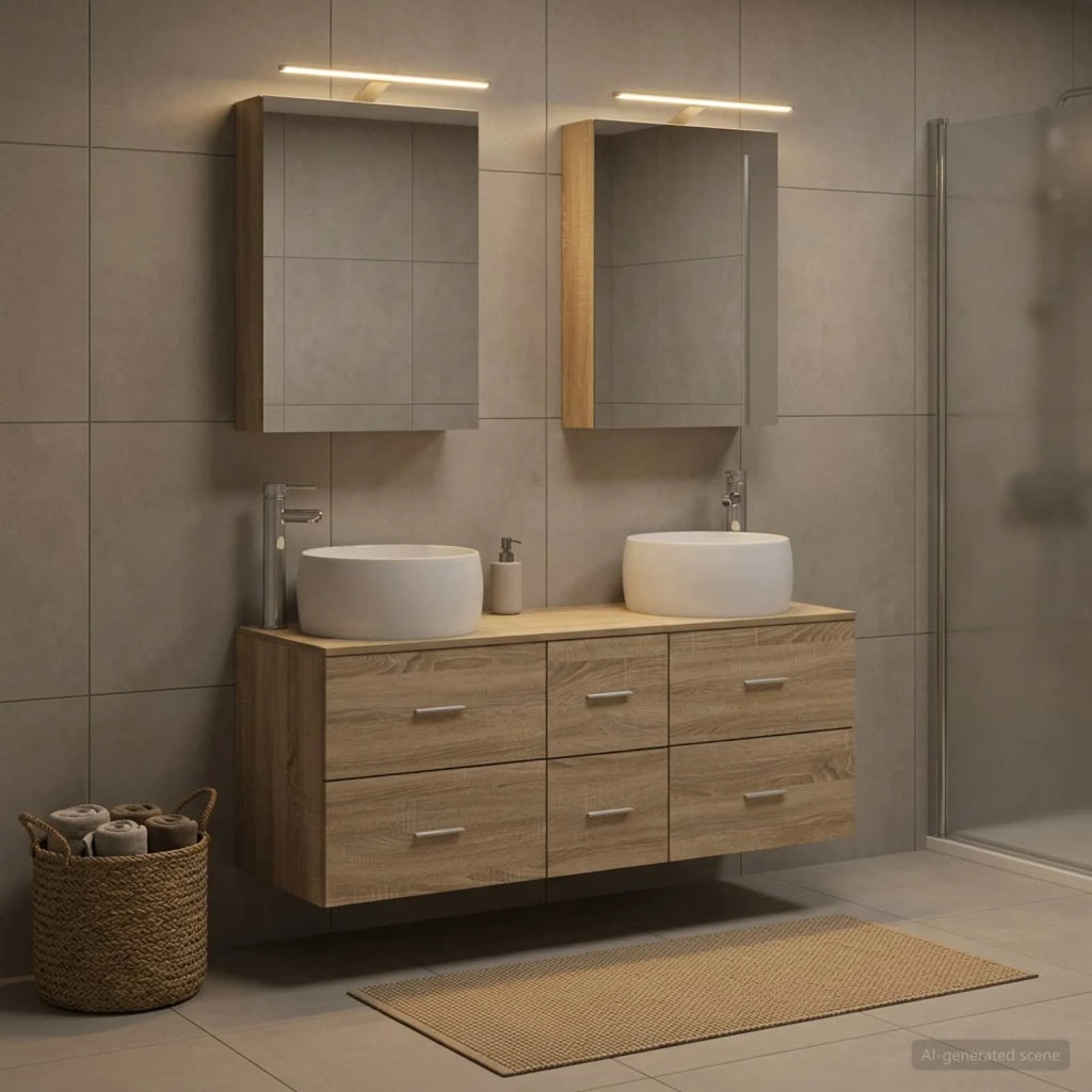 Set di mobili per il bagno 5 pcs Rovere Sonoma 3407033