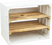 Cassettiere elegante per 6 pair di scarpe in legno e bianco