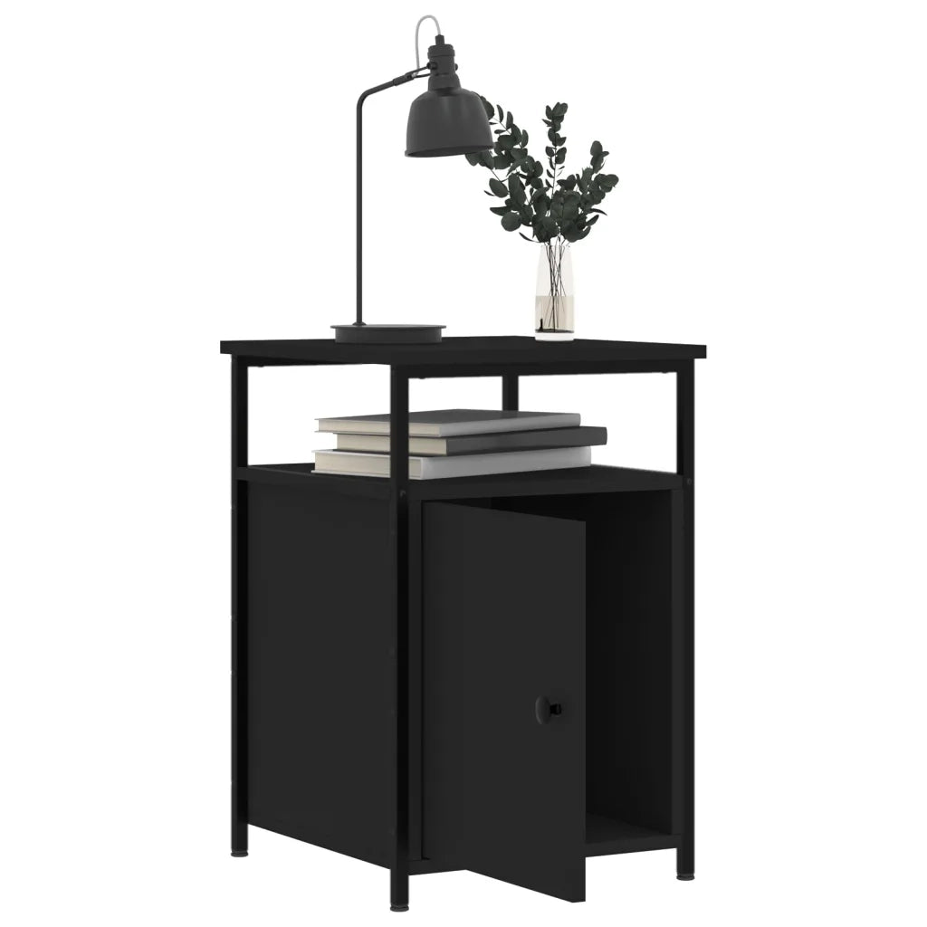 Comodini 2 pz Neri 40x42x60 cm in Legno Multistrato 826034
