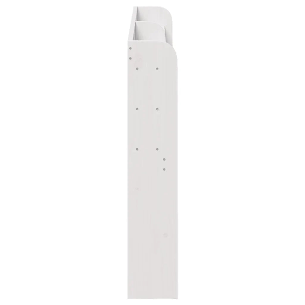 Testiera con Ripiani Bianca 135 cm in Legno Massello di Pino