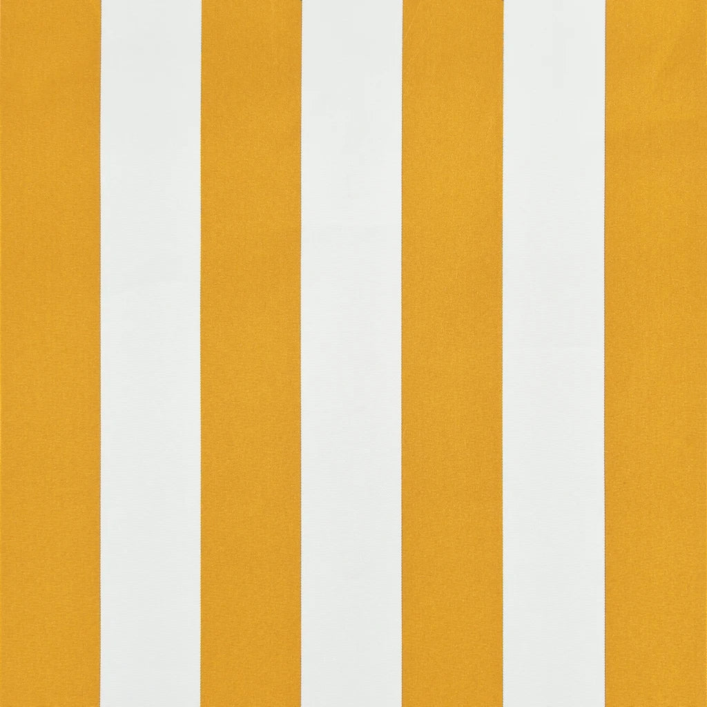 Tenda da Sole Retrattile 350x150 cm Giallo e Bianco 143756