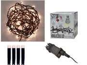 MINILUCCIOLE A LED BIANCO CALDO PER ESTERNO CON GIOCO LUCI- - 180 led - mt.5 + 8,95 - 1 pezzi