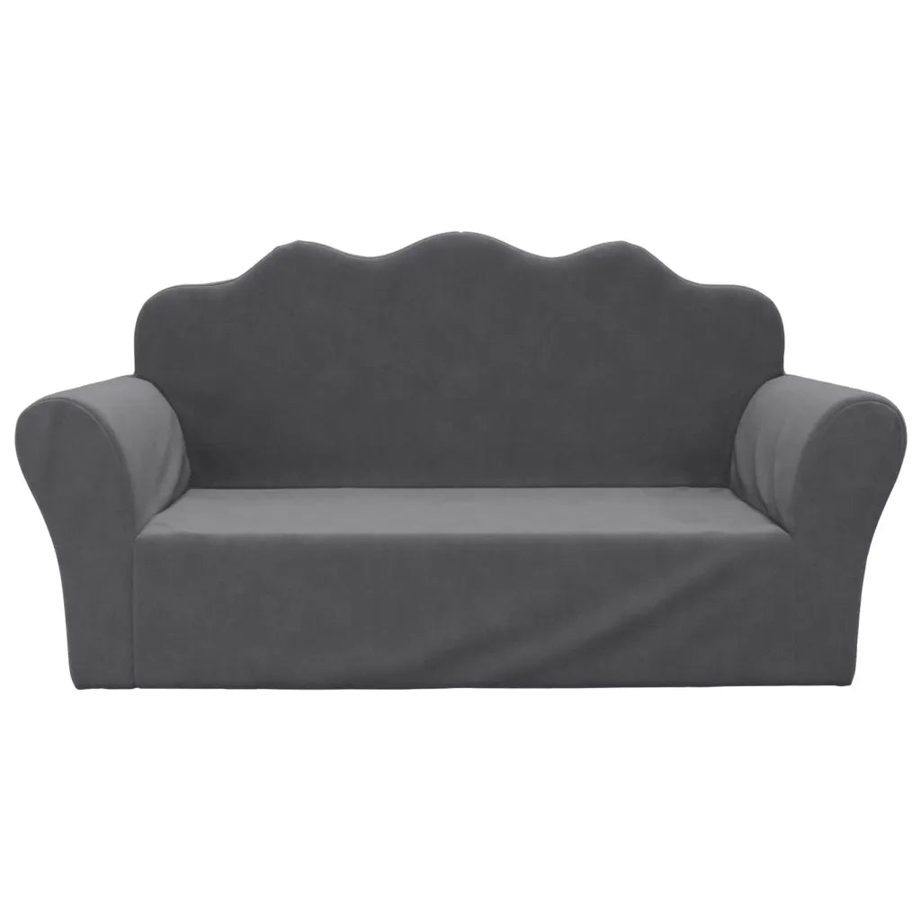 Divano | Divano da soggiorno | Sofa per Bambini a 2 Posti Antracite in Morbido Peluche