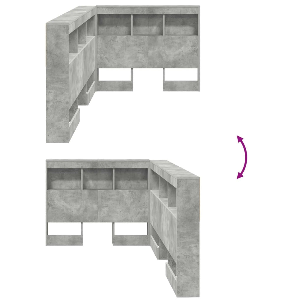 Testata contenitore Grigio cemento 100 cm Legno multistrato 3335464