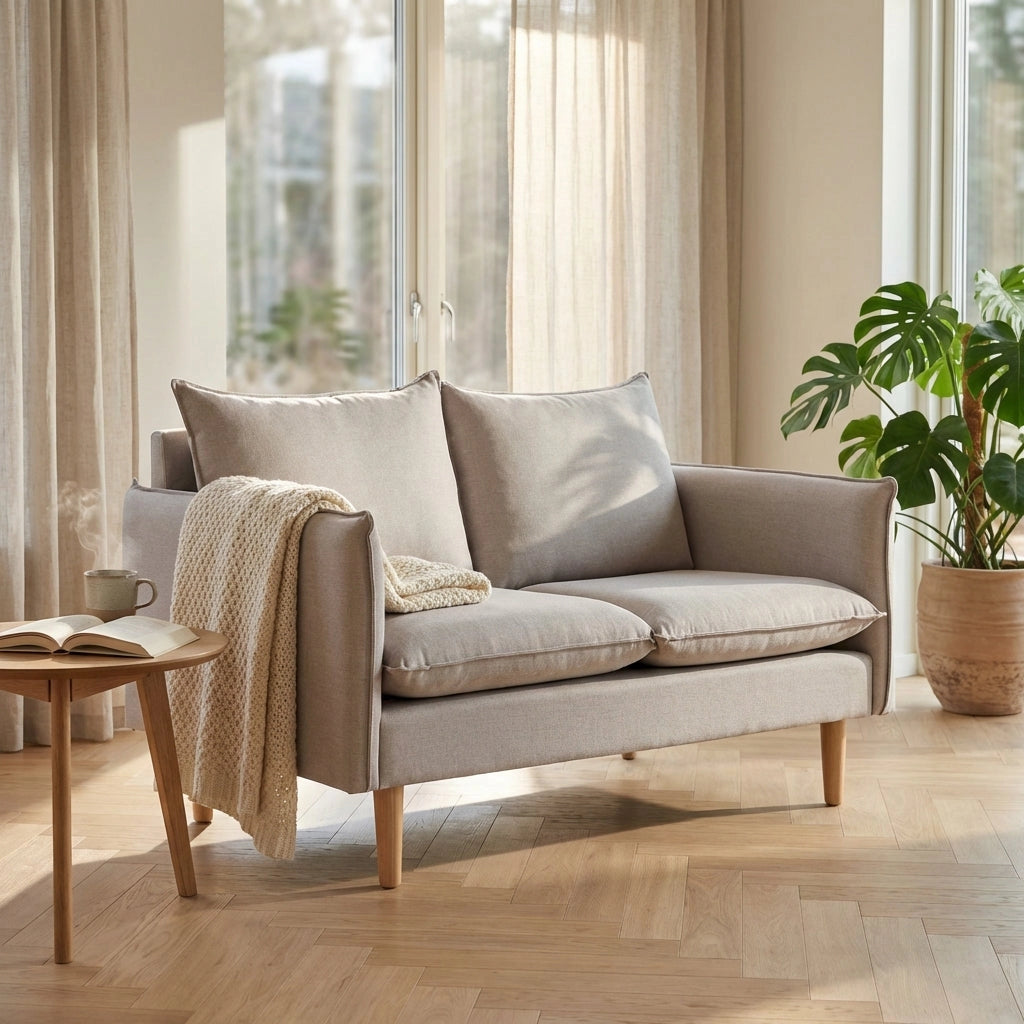 Divano 2 posti stile scandinavo in Tessuto cm 130x84x82 - LEO