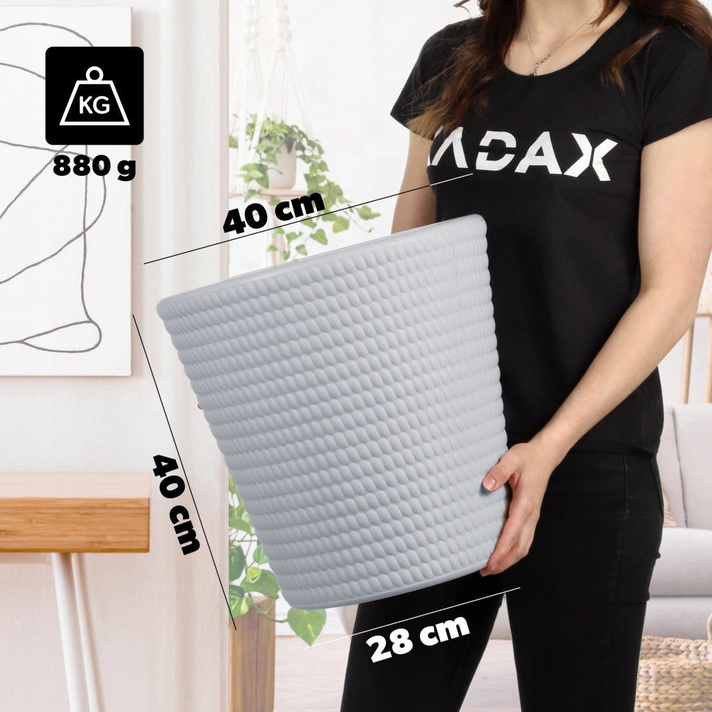 Vaso da fiori KADAX in plastica, rotondo, 40 cm, grigio