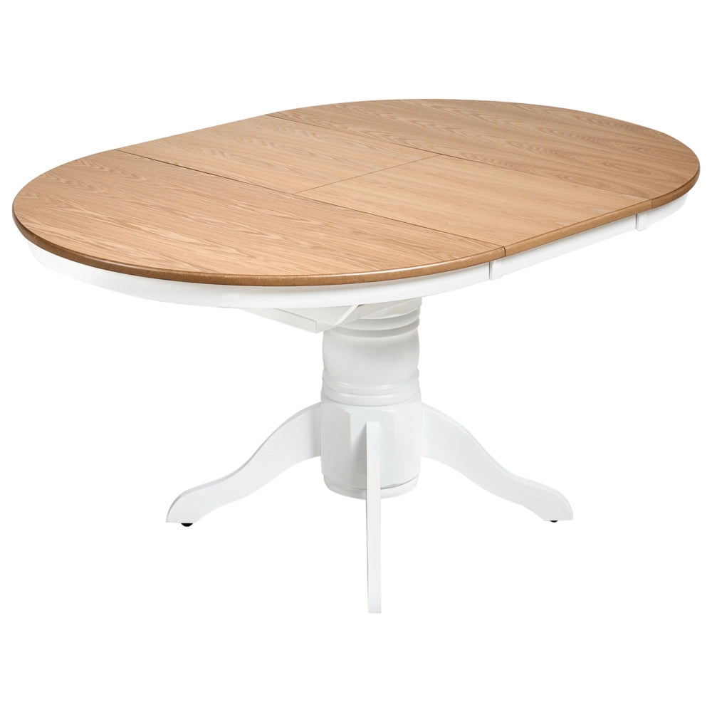 Tavolo da pranzo allungabile in legno di frassino chiaro 106/150 cm stile retrò vintage