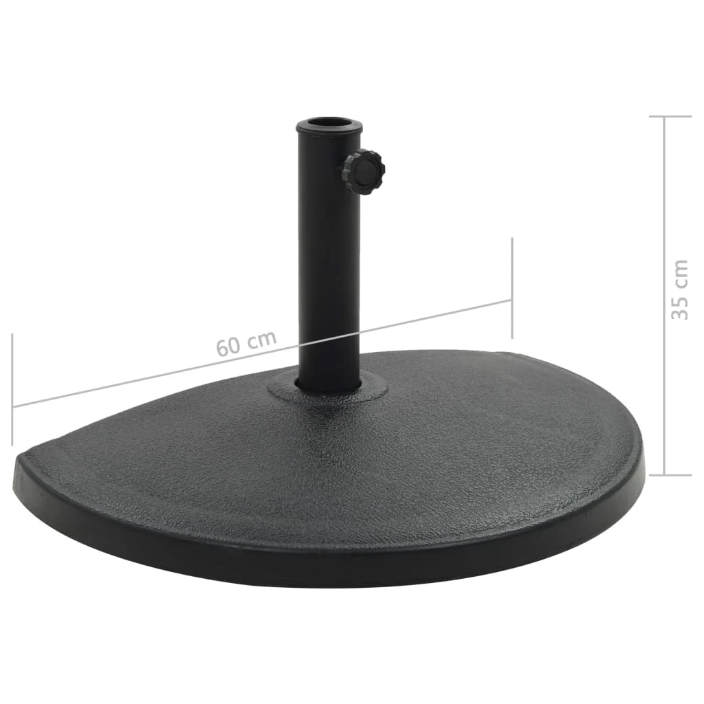 Base semicircolare per ombrellone in resina diametro 38 e 48 mm 15 kg nera 2202093