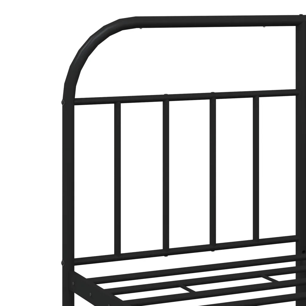 Giroletto con Testiera-Struttura Letto con testiera in Metallo Nero 140x200 cm 158713