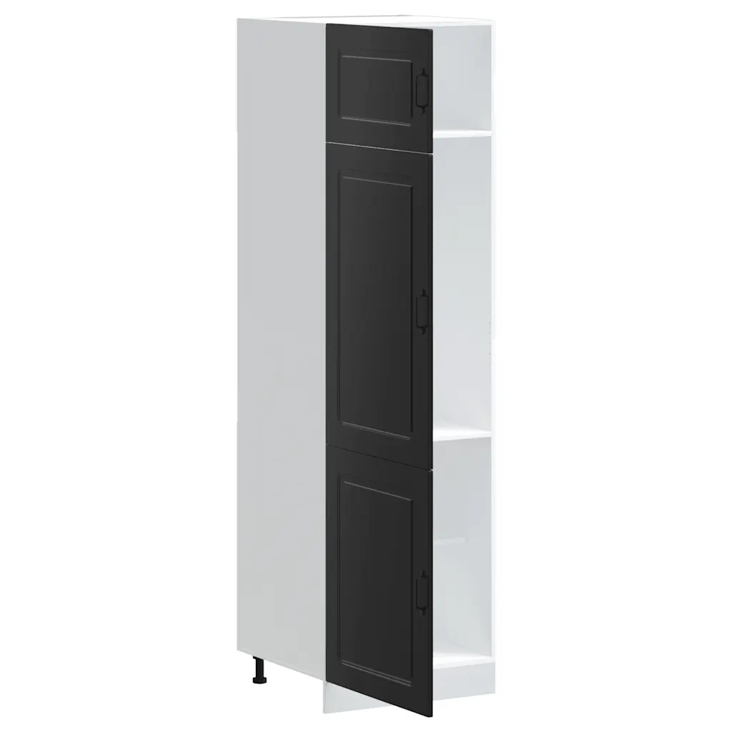 Mobile da cucina Kalmar ampio spazio contenitivo 60 x 57 x 207 cm facile da pulire stile moderno legno composito nero 02_0050033