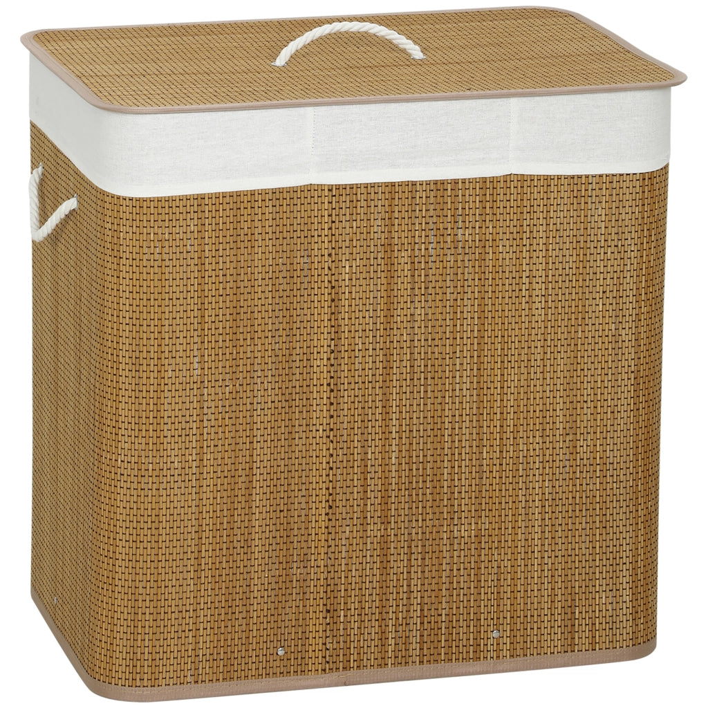 Cesto Portabiancheria 3 Scomparti Bamb¨´ ¨C Xylo ¨C 144L Marrone 60x40x60cm
