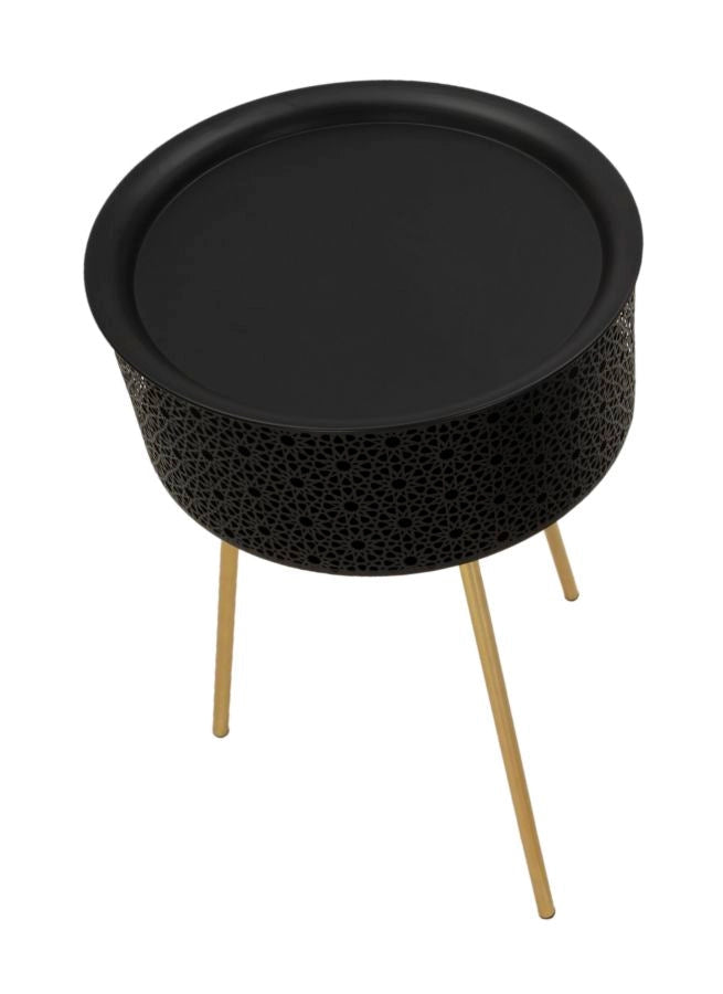 Tavolino Basso Ø40x65 cm in Metallo Nero