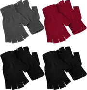 Manopole invernali calde - manopole senza dita - manopole a maglia semidita - design unisex - 4 paia - resistente al freddo