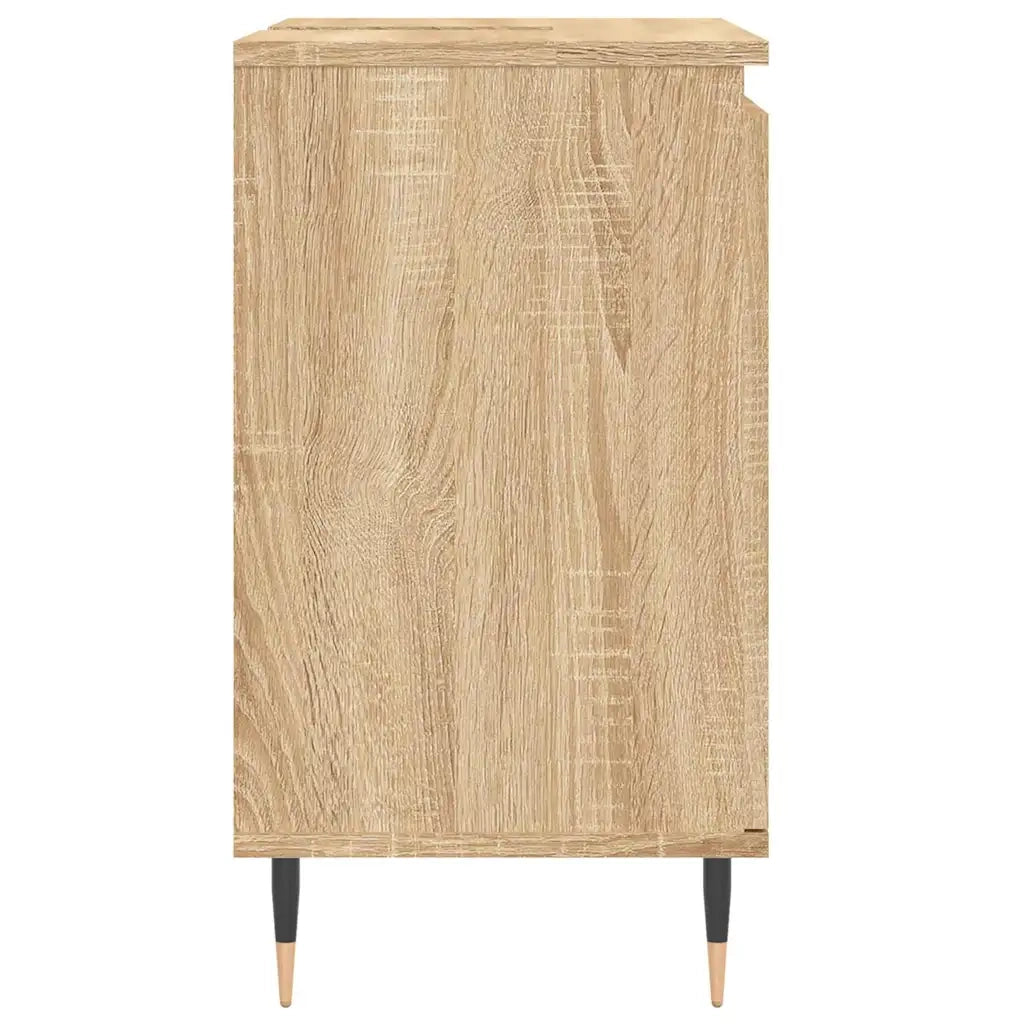 Mobiletto da bagno con gambe in ferro ampia capacità contenitiva 58 x 33 x 60 cm stile industriale legno di rovere Sonoma ingegnerizzato 02_0049016