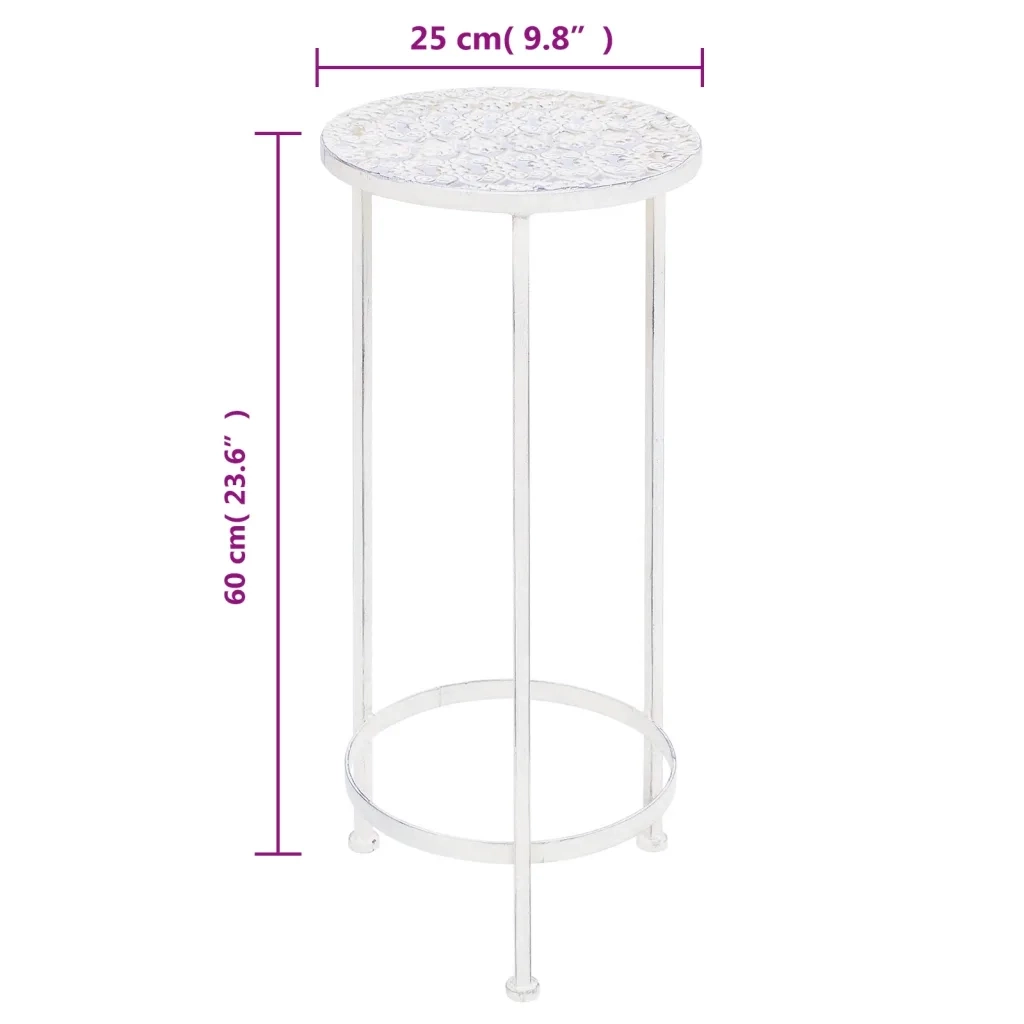 Set Piedistalli per Piante 3 pz Vintage Effetto Bianco Anticato 245937