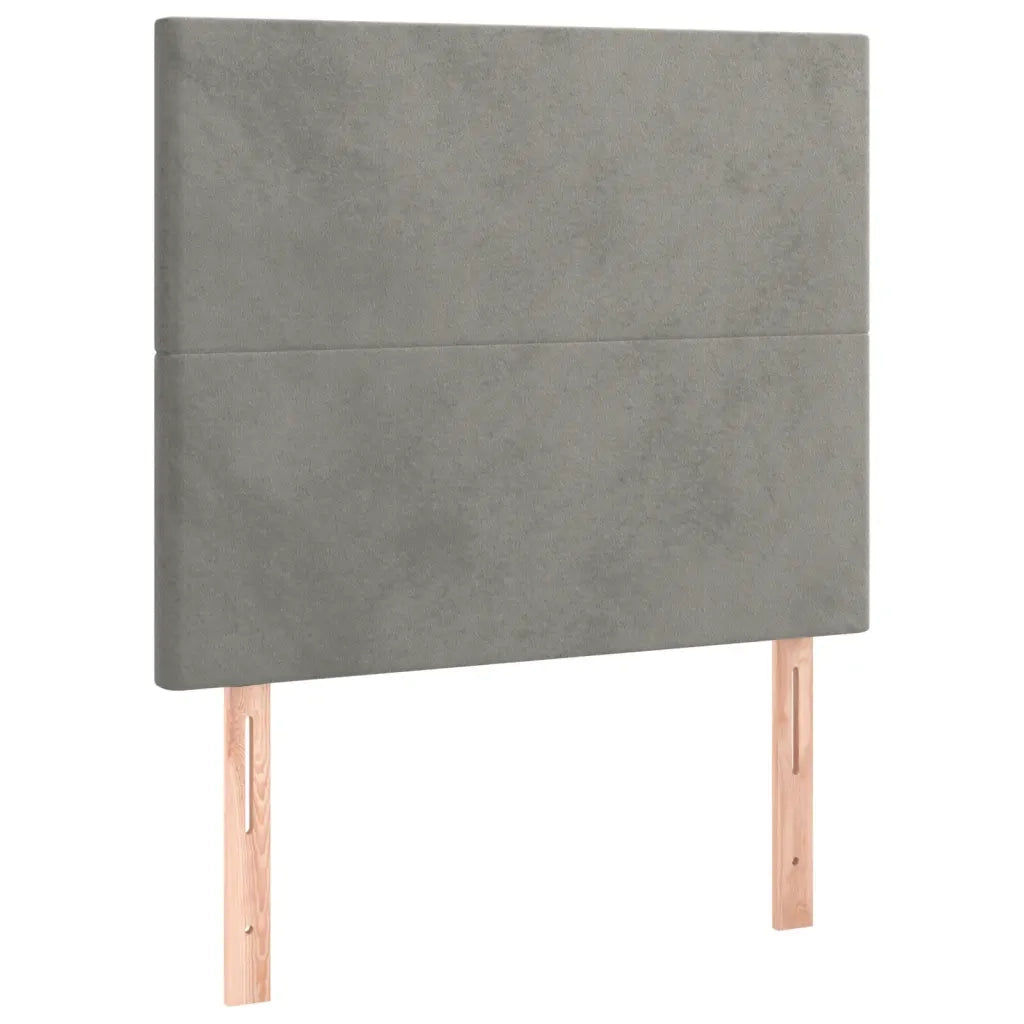 Testiera a LED Grigio Chiaro 90x5x118/128 cm in Velluto 3122180