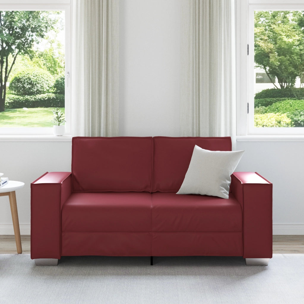 Divanetto  Rosso Vino 120 cm in Pelle Sintetica