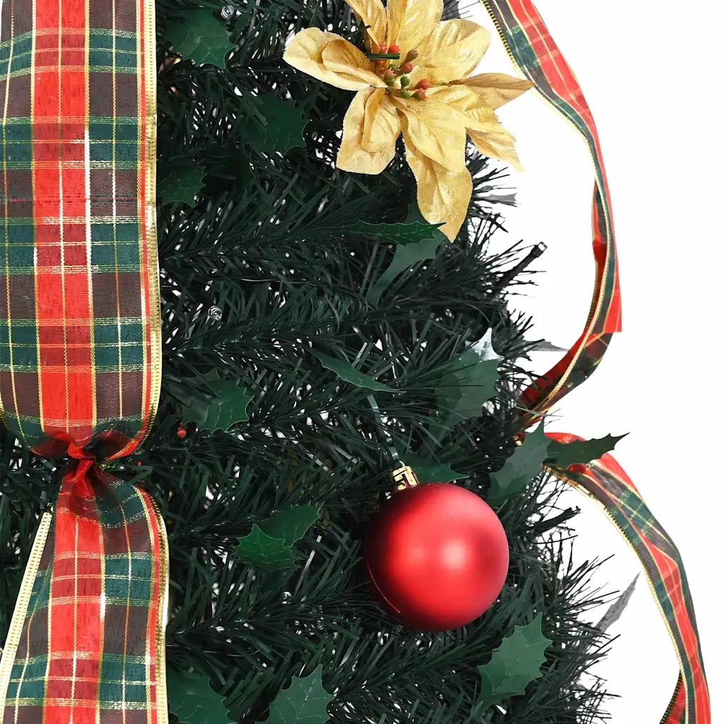 Albero di Natale Artificiale-Albero Natalizio con 50 LED Verde 120 cm PVC