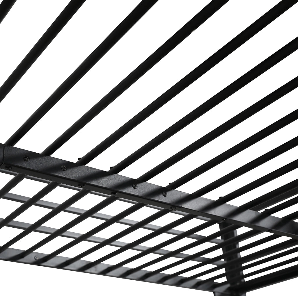 Letto a soppalco 120x200 cm con scrivania e scaffale in ferro e truciolare nero e noce scuro