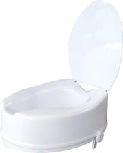 Aumentatore di toilette 14 cm Modello Titan Con coperchio Altezza regolabile Strumento per anziani e bagno - Toilette elevato/ wc Bianco Aumentatore di toilette