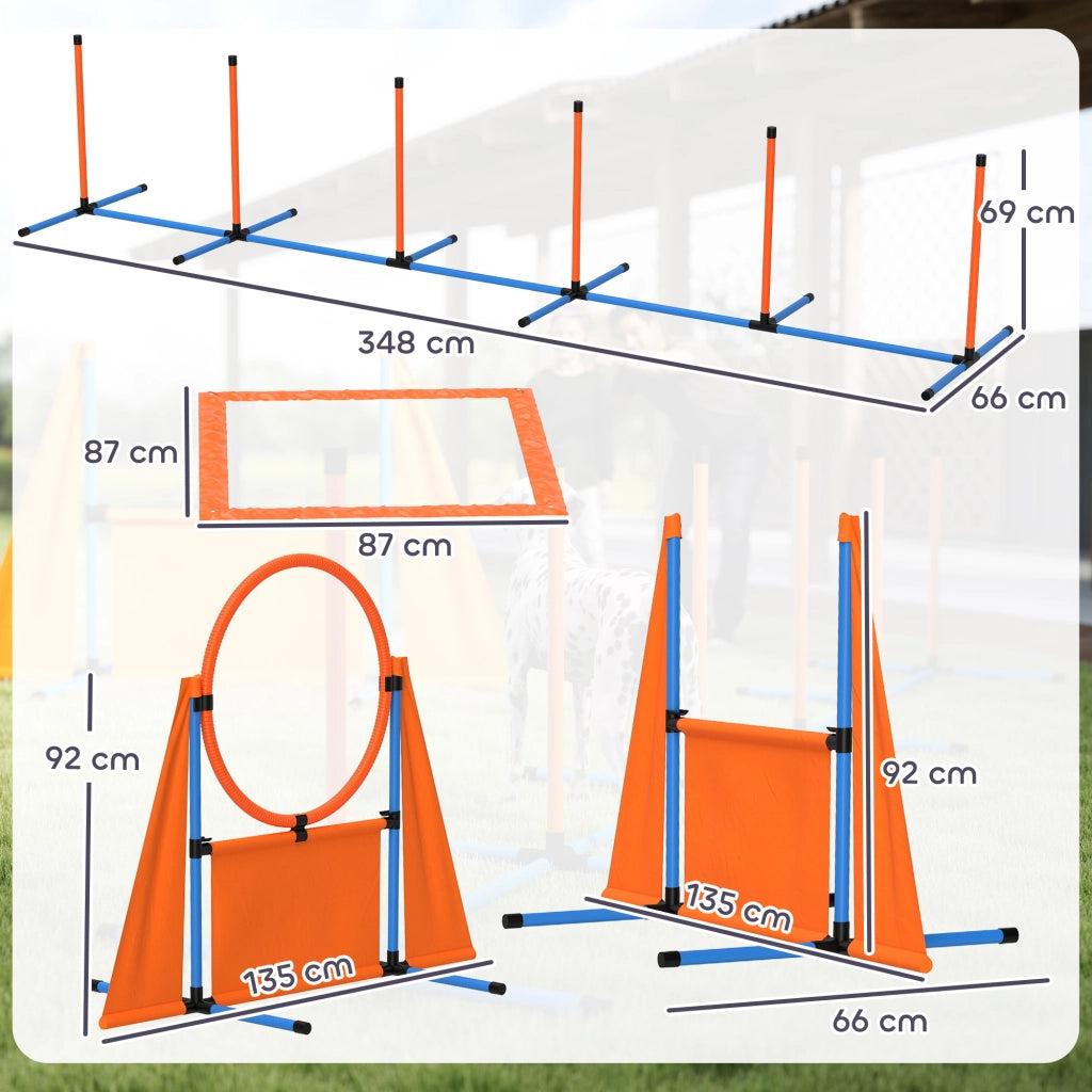 Kit Agility per Cani 6 Pezzi ¨C zephmum ¨C con Salti, Slalom, Pausa e Palline