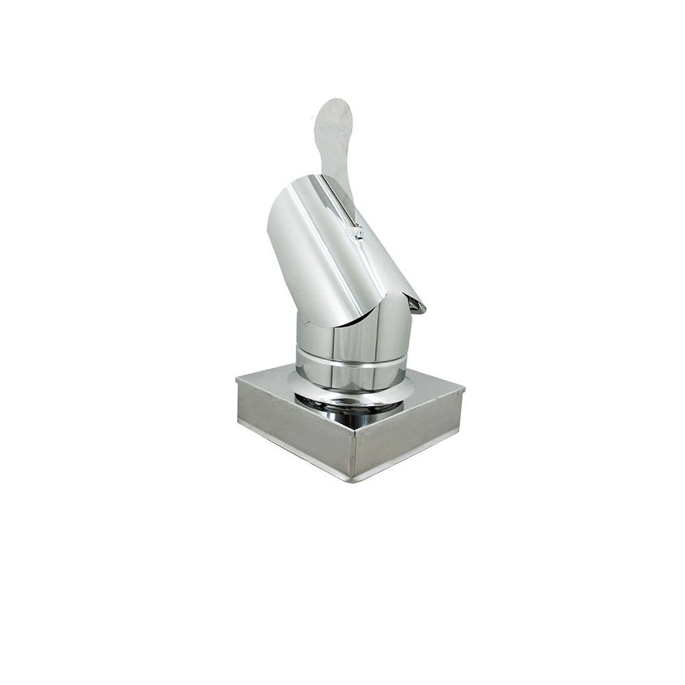 Fumaiolo gallo 40x40cm in acciaio inox base quadra
