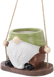 Pianta da Sospensione con Gatto senza Viso, Vaso da Fiori da Parete Realizzato in Resina con Caricatura di Gatto senza Viso, Viso Inverso, Vaso da Fiori da Parete (Verde)