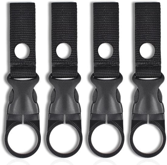 Supporto carne con cinghia - 4 pezzi - Nylon - Nero - Adatto per attività all'aperto