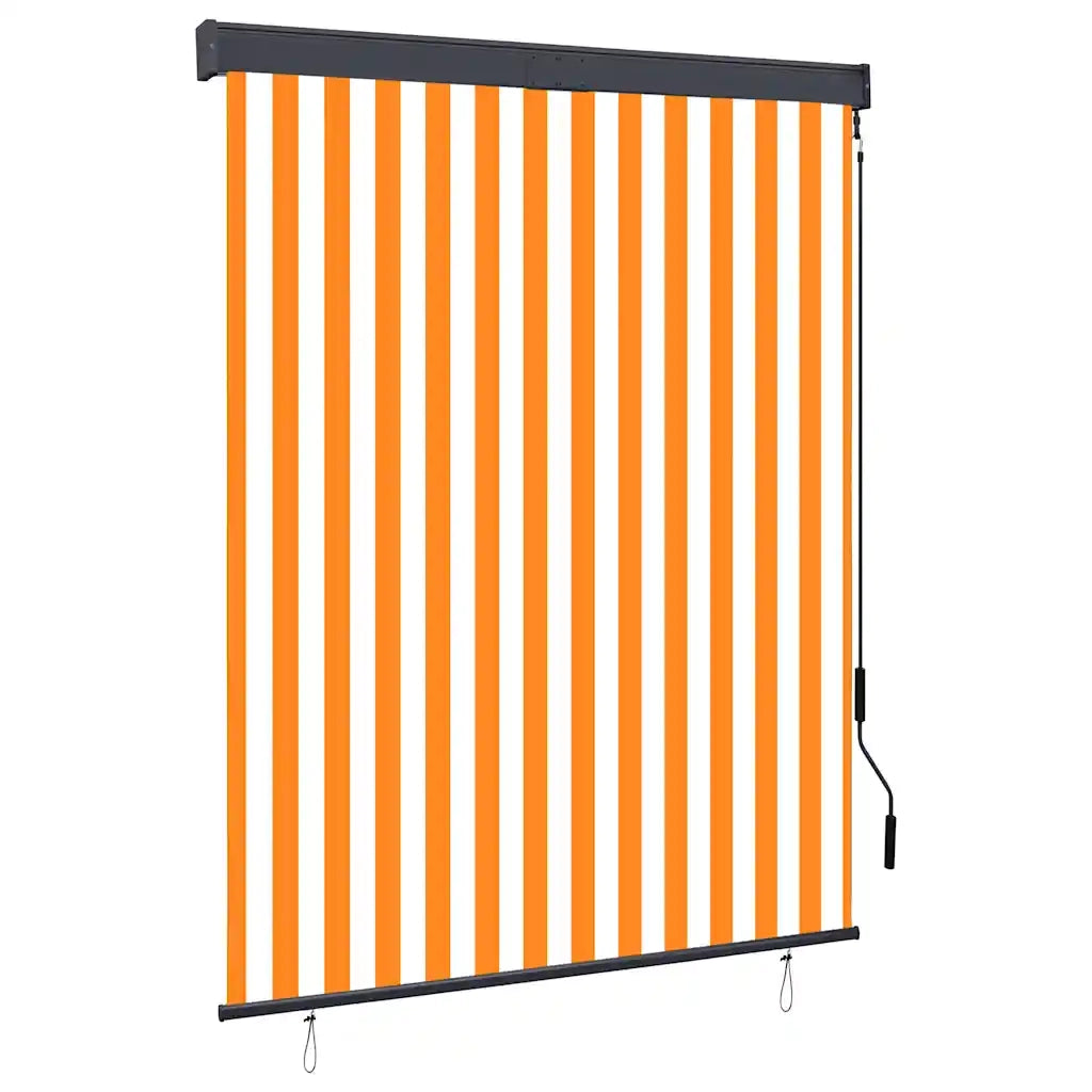 Tenda a Rullo per Esterni 140x250 cm Bianco e Arancione