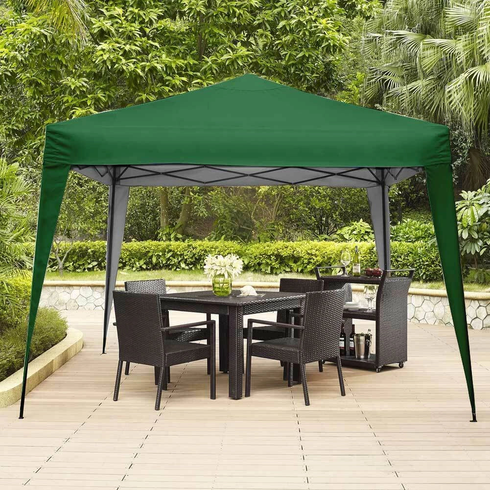 Gazebo 3x3 Pieghevole Impermeabile Richiudibile Fisarmonica Fiera mercato Verde
