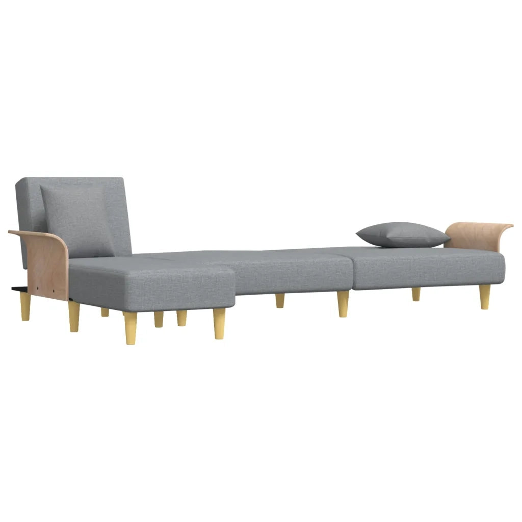 Divano Letto a L Grigio Chiaro 279x140x70 cm in Tessuto 3157211