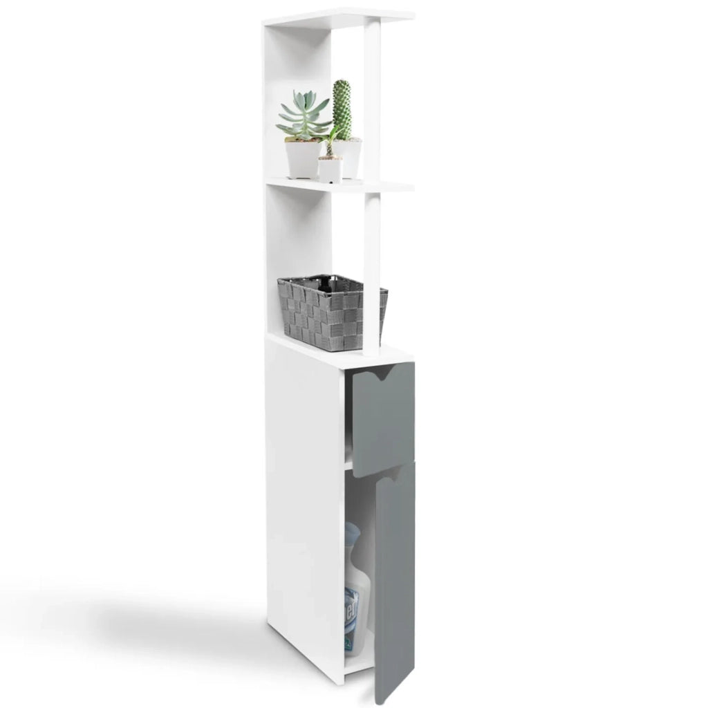 ProBache - Scaffalatura per toilette WILLY a 2 ante grigie