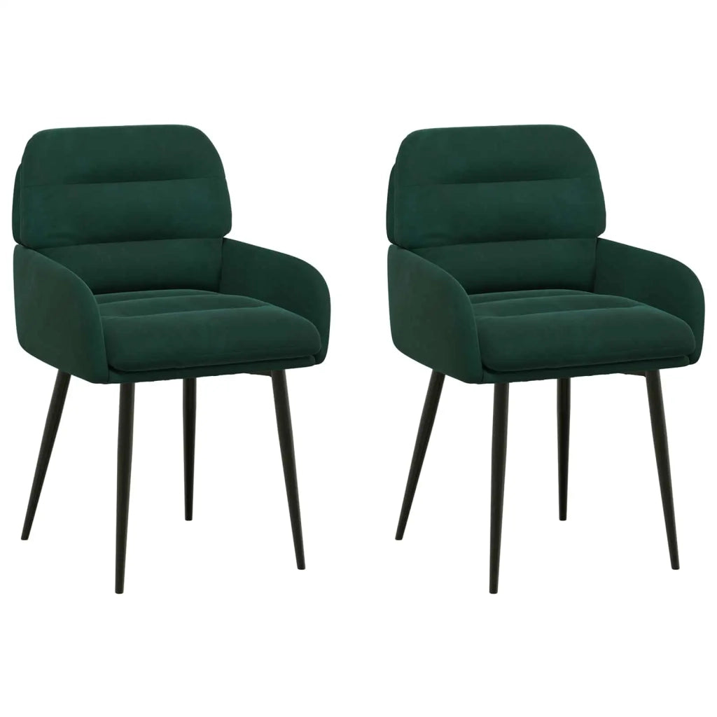 Sedie da pranzo 2 pz Velluto Verde Scuro 59 x 59,5 x 90 cm 42034309