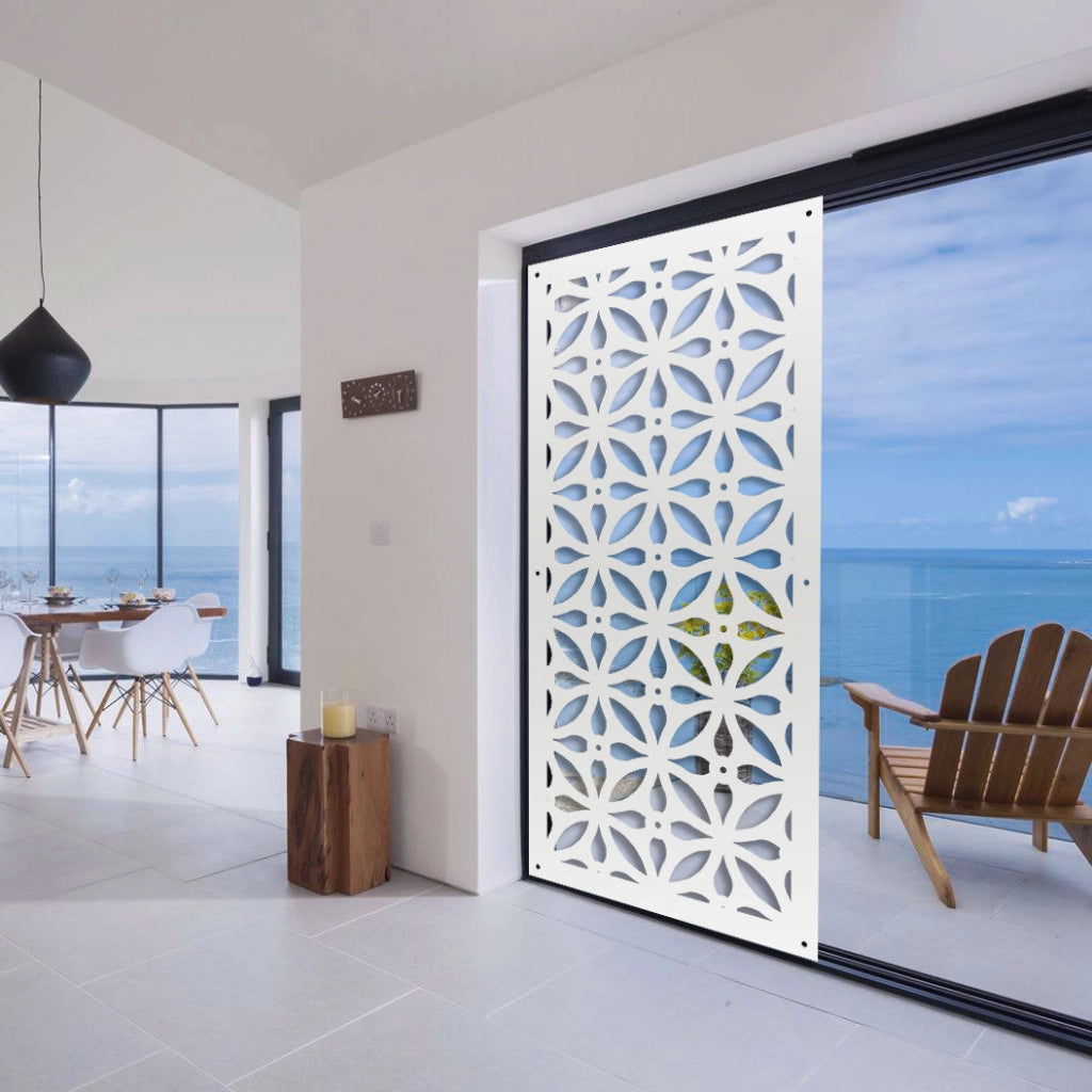 TELLY - Pannello in PVC traforato - Parasole Misura: 73x148 cm, Colore: bianco