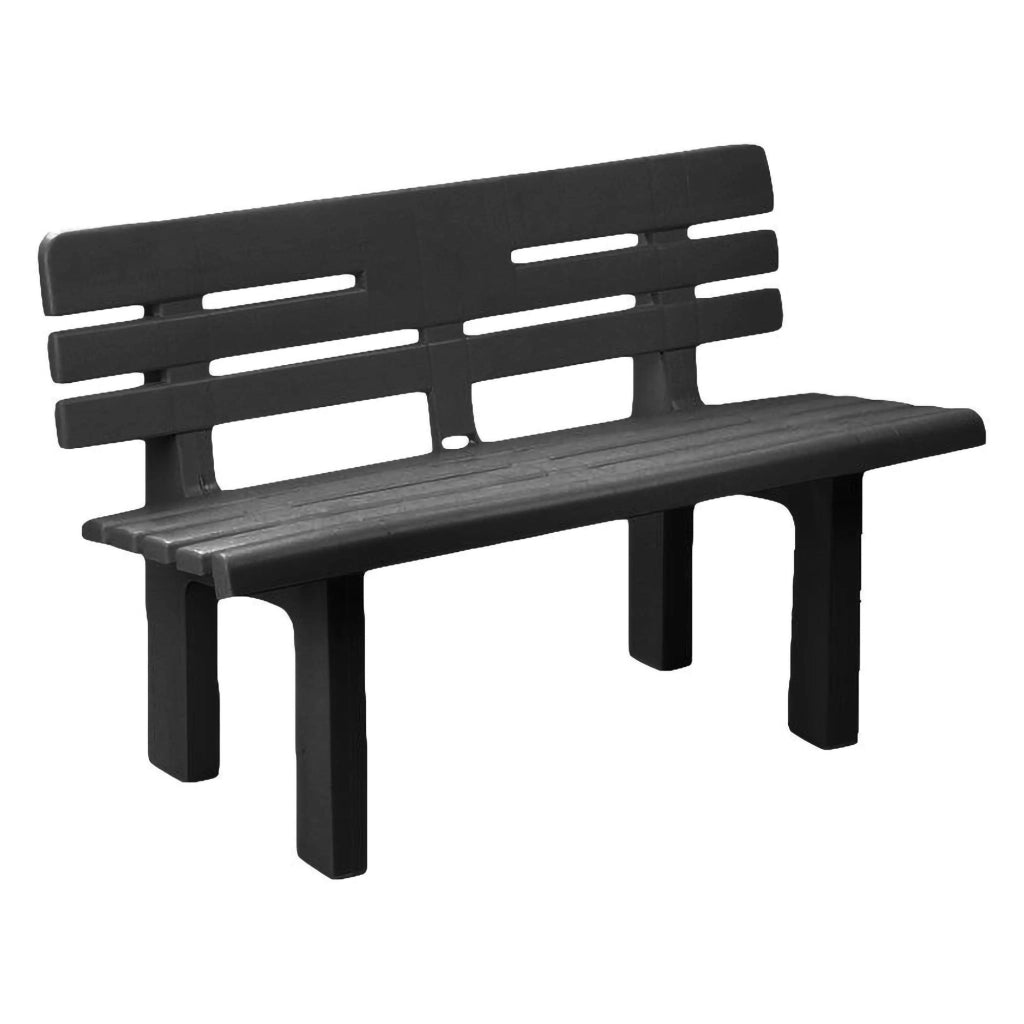 Panchina da esterno Alim, Panca monoblocco da giardino, Panchina outdoor, 100% Made in Italy, 110x52h71 cm, Antracite