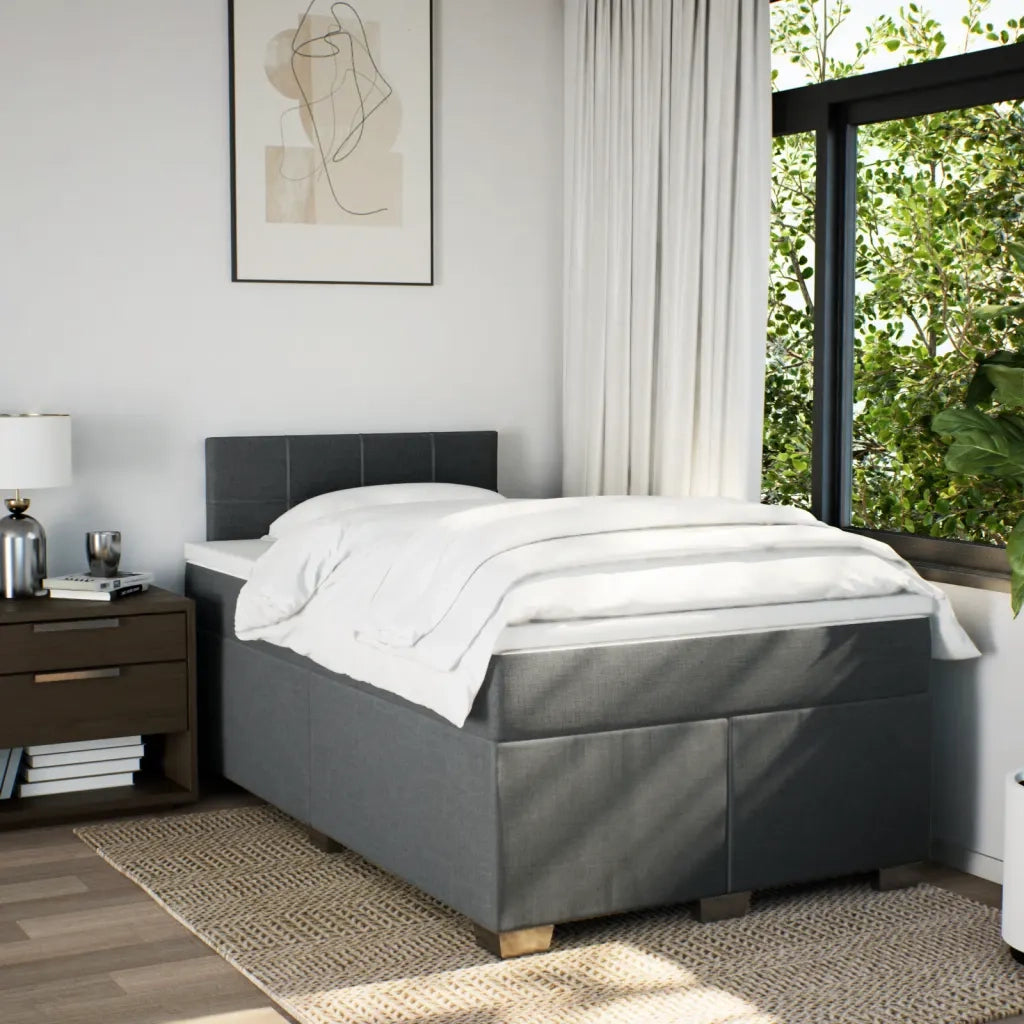 Giroletto a Molle con Materasso Grigio Scuro 120x190cm Tessuto 3285828