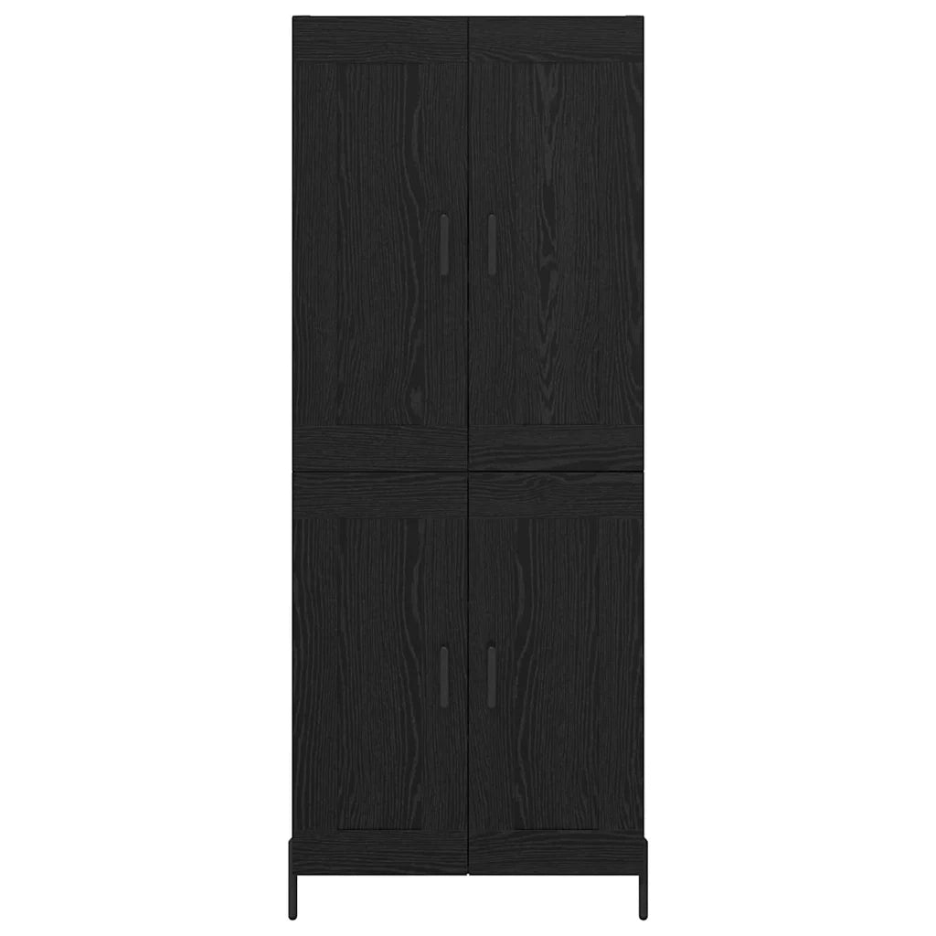 Credenza 2 pz | Madia | Buffet da pranzo | Armadio da pranzo Rovere Nero Legno multistrato